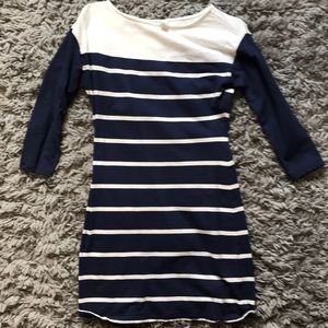 Old Navy XS White and Navy Striped Dress